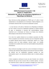 Déclaration de l’UE sur les évolutions législatives en République de Moldavie