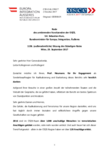 Rede des amtierenden OSZE-Vorsitzenden, Bundesministers für Integration, Europa, Äußeres, Sebastian Kurz