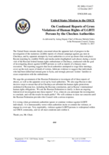 Statement by the Delegation of the United States of America on the situation of LGBTI persons in the Russian Federation