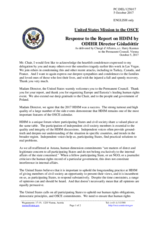 Statement by the Delegation of the United States of America in response to the report by the Director of the Office For Democratic Institutions and Human Rights (ODIHR), Ms. Ingibjörg Sólrún Gísladóttir, on the Human Dimension Implementation Meeting
