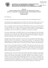 Statement by the Delegation of Armenia in response to the presentation by the OSCE Secretary General of the 2018 Unified Budget Proposal
