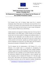 Statement by the Estonian EU Presidency in response to the report by the Director of the Conflict Prevention Centre, Ambassador Marcel Pesko