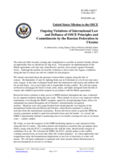 Statement by the Delegation of the United States of America on the Russia’s ongoing aggression against Ukraine and illegal occupation of Crimea