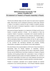 Statement by the Estonian EU Presidency on the freedom of peaceful assembly in the Russian Federation