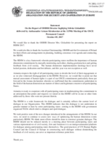 Statement by the Delegation of Armenia in response to the report by the Director of the Office For Democratic Institutions and Human Rights (ODIHR), Ms. Ingibjörg Sólrún Gísladóttir, on the Human Dimension Implementation Meeting