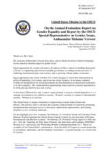 Statement by the Delegation of the United States of America in response to the presentation by the Secretary General, Ambassador Thomas Greminger, and to the report by the Special Representative of the CiO on Gender Issues, Ambassador Melanne Verveer