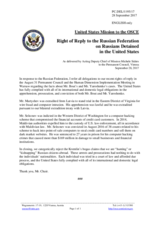 Statement by the Delegation of the United States of America in response to the statement by the Delegation of the Russian Federation on the Russian citizens detained by the United States of America