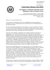 Statement by the Delegation of the United States of America in response to the presentations by Mr. V. Rebić, by Mr. D. Manzione, and by Brigadier B. Hubegger