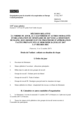 Décision relative à l’ordre du jour, au calendrier et autres modalités d’organisation du Séminaire de 2017 sur la dimension humaine, sous reserve d’une procédure d’approbation tacite prenant fin le mercredi 26 juillet 2017 à 17 heures hec