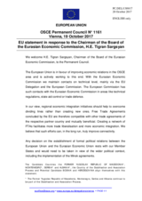 Statement by the Estonian EU Presidency in response to the address by the Chairman of the Board of the Eurasian Economic Commission, H.E. Tigran Sargsyan