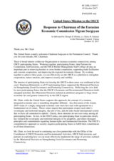 Statement by the Delegation of the United States of America in response to the address by the Chairman of the Board of the Eurasian Economic Commission, H.E. Tigran Sargsyan