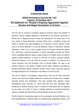 Statement by the Estonian EU Presidency on the Russia’s ongoing aggression against Ukraine and illegal occupation of Crimea