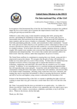 Statement by the Delegation of the United States of America on the 6th International Day of the Girl Child, celebrated on 11 October 2017