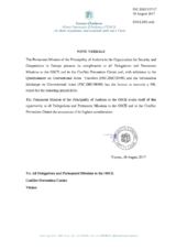 Response by the Delegation of Andorra to the Questionnaire on Participating States’ Policy and/or National Practices and Procedures for the Export of Conventional Arms and Related Technology
