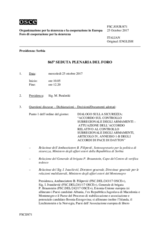 Giornale della 865a Seduta plenaria del Foro di cooperazione per la sicurezza