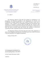 Information Exchange by the Delegation of the Holy See on Conventional Arms Transfer Information Exchange by the Delegation of the Holy See on Conventional Arms Transfer