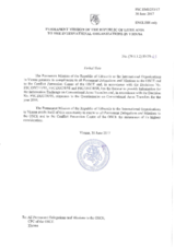 Response by the Delegation of Lithuania to the Questionnaire on Participating States’ Policy and/or National Practices and Procedures for the Export of Conventional Arms and Related Technology Response by the Delegation of Lithuania to the Questionnaire on Participating States’ Policy and/or National Practices and Procedures for the Export of Conventional Arms and Related Technology