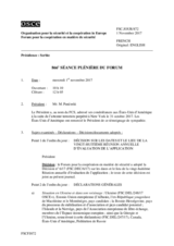 Journal de la 866ème séance plénière du Forum