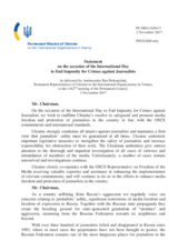 Statement by the Delegation of Ukraine on the United Nations International Day to End Impunity for Crimes against Journalists, being observed on 2 November