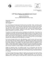Address by Nils Muižnieks, Council of Europe Commissioner for Human Rights, at the 1164th Plenary Meeting of the OSCE Permanent Council, Vienna, 16 November 2017