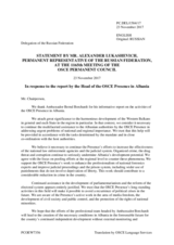 Statement by the Delegation of the Russian Federation in response to the report by the Head of the OSCE Presence in Albania, Ambassador Bernd Borchardt