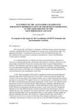 Statement by the Delegation of the Russian Federation in response to the report by the Co-ordinator of OSCE Economic and Environmental Activities, Ambassador Vuk Žugić