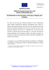Statement by the Estonian EU Presidency on the National Dignity and Freedom Day, observed in Ukraine on 21 November 2017