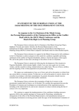 Statement by the Estonian EU Presidency in response to the to the Co-Chairs of the Minsk Group, to the Personal Representative of the OSCE CiO on the Conflict Dealt With by the OSCE Minsk Conference, and to the Head of the OSCE HLPG