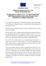 Statement by the Estonian EU Presidency in response to the report by the OSCE Representative to the Latvian-Russian Joint Commission on Military Pensioners, Lt. Col. Helmut Napiontek