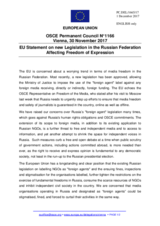 Statement by the Estonian EU Presidency on the amendments to the legislation affecting freedom of expression in the Russian Federation