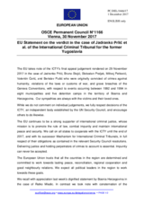 Statement by the Estonian EU Presidency on the verdict of the International Criminal Tribunal for the former Yugoslavia in the case of Mr. J. Prlić, Mr. B. Stojić, Mr. S. Praljak, Mr. M. Petković, Mr. V. Ćorić and Mr. B. Pušić