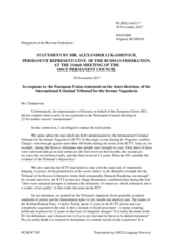 Statement by the Delegation of the Russian Federation on the verdict of the International Criminal Tribunal for the former Yugoslavia in the case of Mr. J. Prlić, Mr. B. Stojić, Mr. S. Praljak, Mr. M. Petković, Mr. V. Ćorić and Mr. B. Pušić