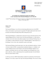 Statement by the Delegation of Norway on the assessment of the structured dialogue in view of the Ministerial Council