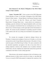 Joint Statement by the Heads of Delegation of the OSCE Minsk Group Co-Chair Countries