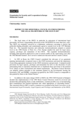 Report on Strengthening the Legal Framework of the OSCE in 2017 