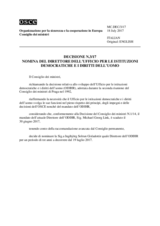 Decision No. 3/17 - Appointment of the Director of the Office for Democratic Institutions and Human Rights