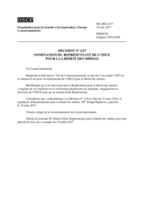 Decision No. 2/17 - Appointment of the OSCE Representative on Freedom of the Media