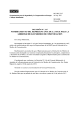 Decision No. 2/17 - Appointment of the OSCE Representative on Freedom of the Media