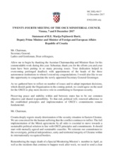 Statement of H.E. Marija Pejčinović Burić, Deputy Prime Minister and Minister of Foreign and European Affairs