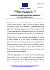 Statement by the Estonian EU Presidency on the 42nd round of the Geneva International Discussions, held on 12 and 13 December 2017