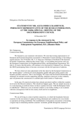 Statement by the Delegation of the Russian Federation in response to the address by the European Commissioner for European Neighbourhood Policy and Enlargement Negotiations, H.E. Johannes Hahn