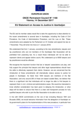Statement by the Estonian EU Presidency on access to justice in Azerbaijan