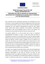 Déclaration de l’UE en réponse aux représentants personnels de la Présidence en exercice pour la tolérance et la non-discrimination