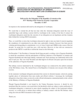 Statement by the Delegation of Armenia in response to the statement by the Delegation of Azerbaijan on the illegal military exercises in the occupied territories of Azerbaijan 