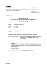 Journal der 870. Sondersitzung des Forums