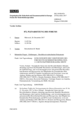 Journal der 872. Plenarsitzung des Forums