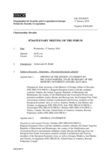 Journal of the 873rd Plenary Meeting of the Forum for Security Co-operation