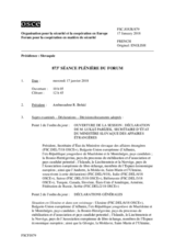 Journal de la 873ème séance plénière du Forum