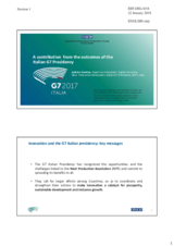 Presentation by Prof. Andrea Gumina, Expert on Innovation, Digital Economy, Next Production Revolution, 2017 Italian G7 Presidency