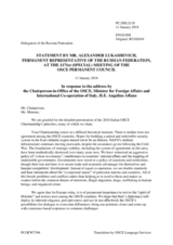 Statement by the Delegation of the Russian Federation in response to the address by the Chairperson-in-Office of the OSCE, Minister of Foreign Affairs and International Cooperation of Italy, H.E. Angelino Alfano